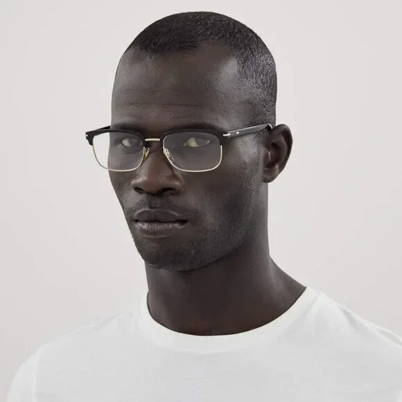 BRAND NEW Gucci GG1448O 001 Gold Black Demo Rectangle Unisex Eyeglasses
